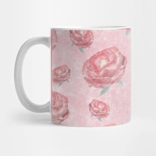 Watercolour red peonies flowery pattern Mug